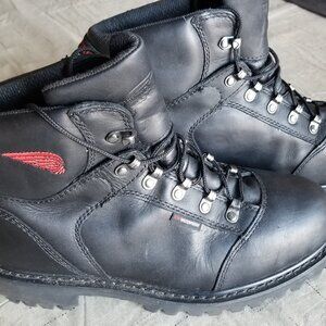 Red Wing Men's Leather 971 Size 9 E2 Steel Toe Waterproof Motorcycle Boots